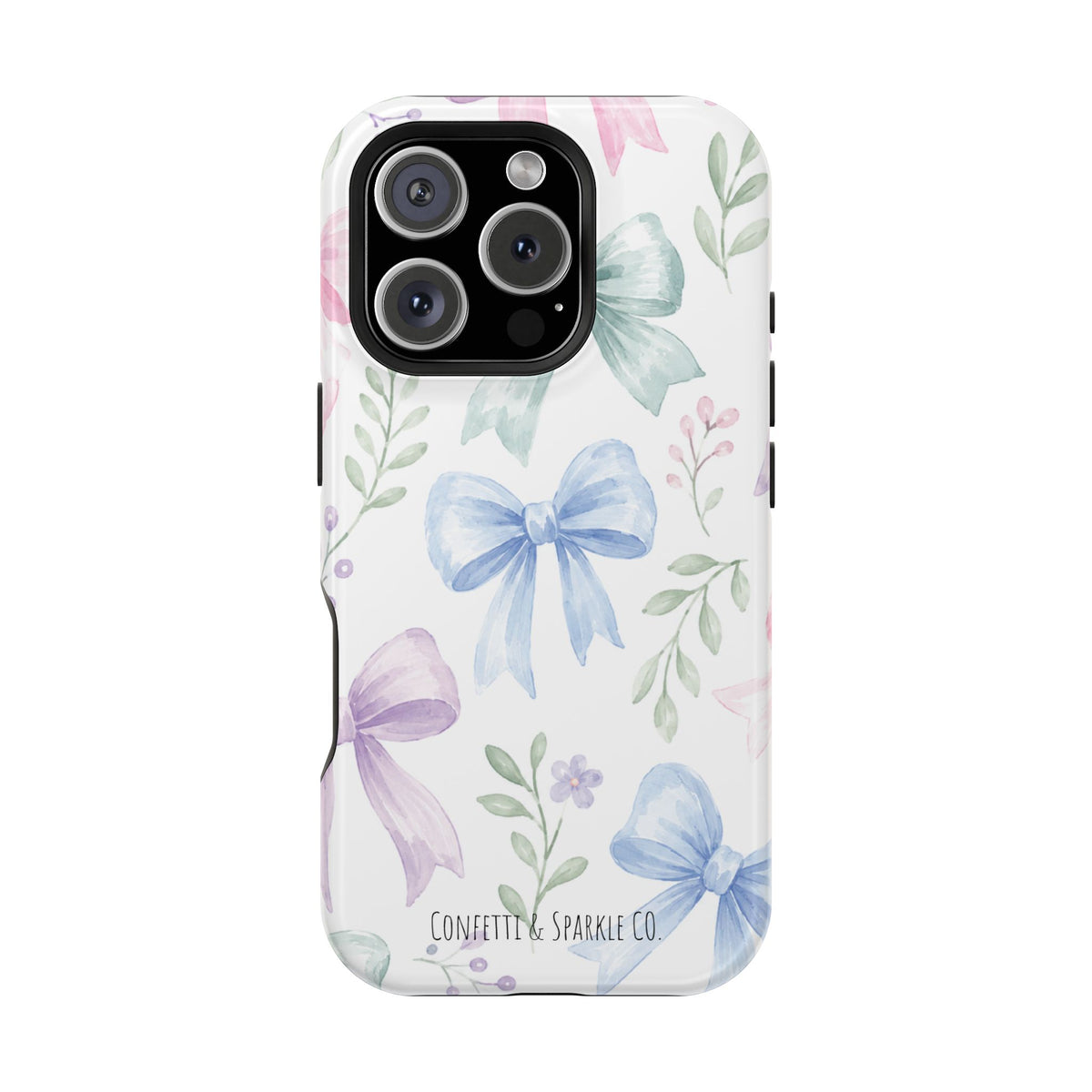 Floral Pastel Bow Magnetic Phone Case — Impact-Resistant iPhone Cover
