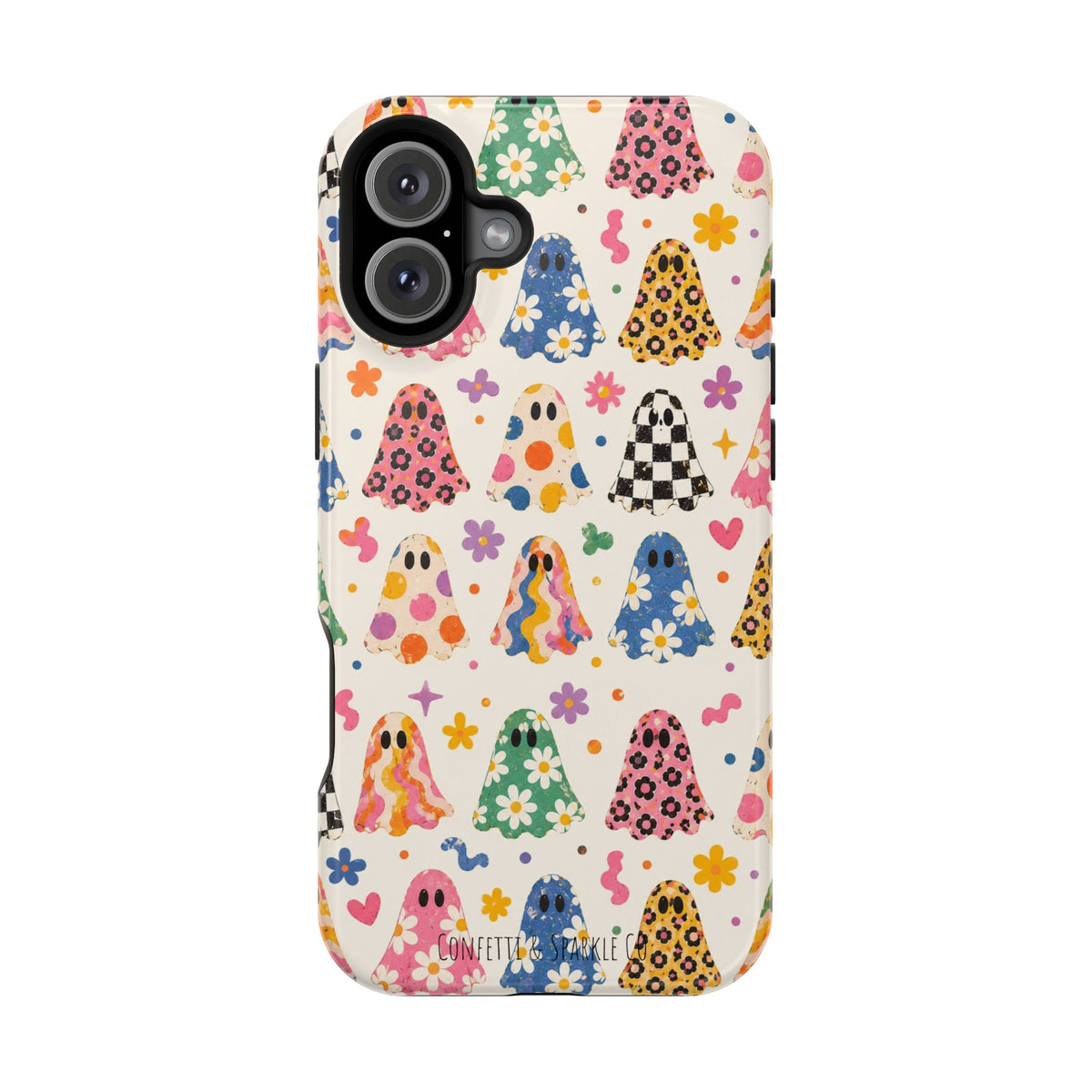 Cute Patterned Ghost Phone Case – Magnetic Impact-Resistant Case