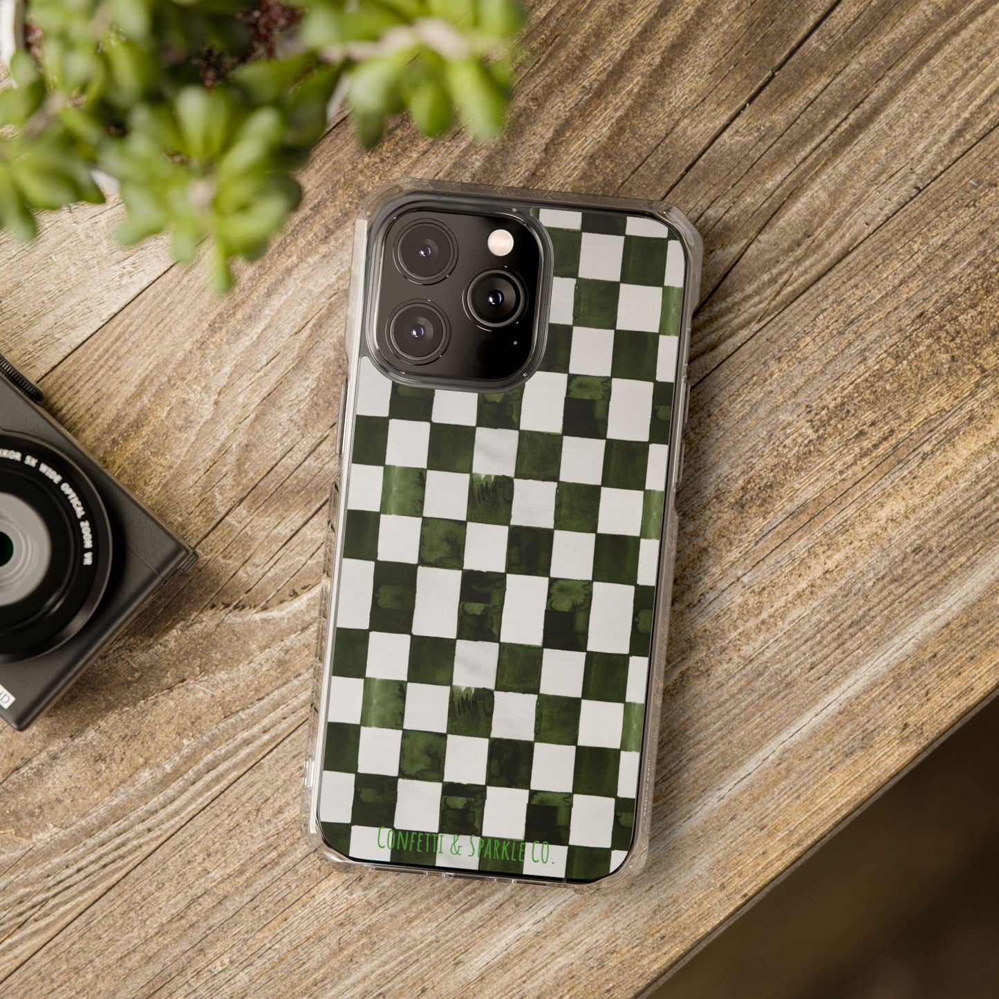 Designer Monogram Clear Magnetic Phone Case