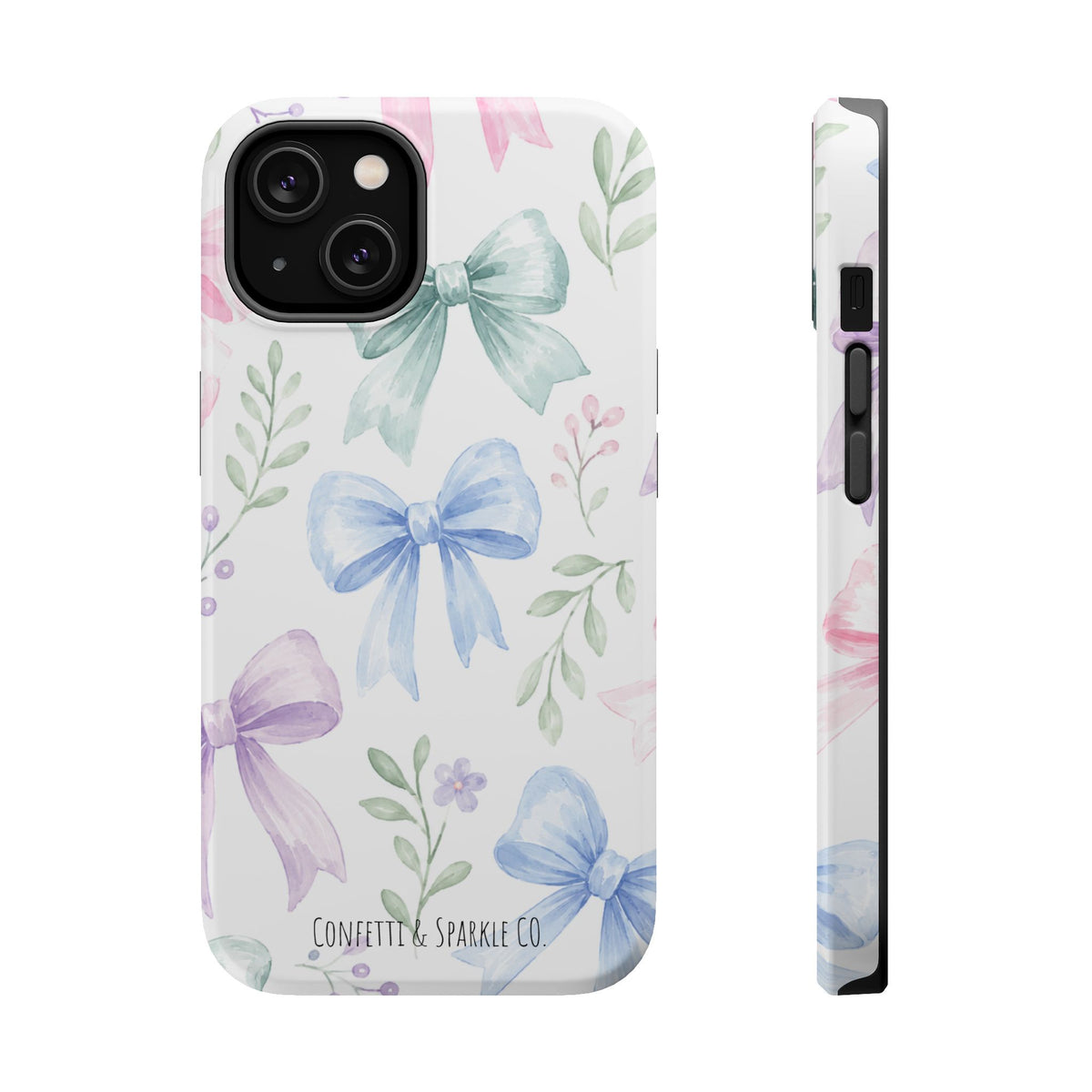 Floral Pastel Bow Magnetic Phone Case — Impact-Resistant iPhone Cover