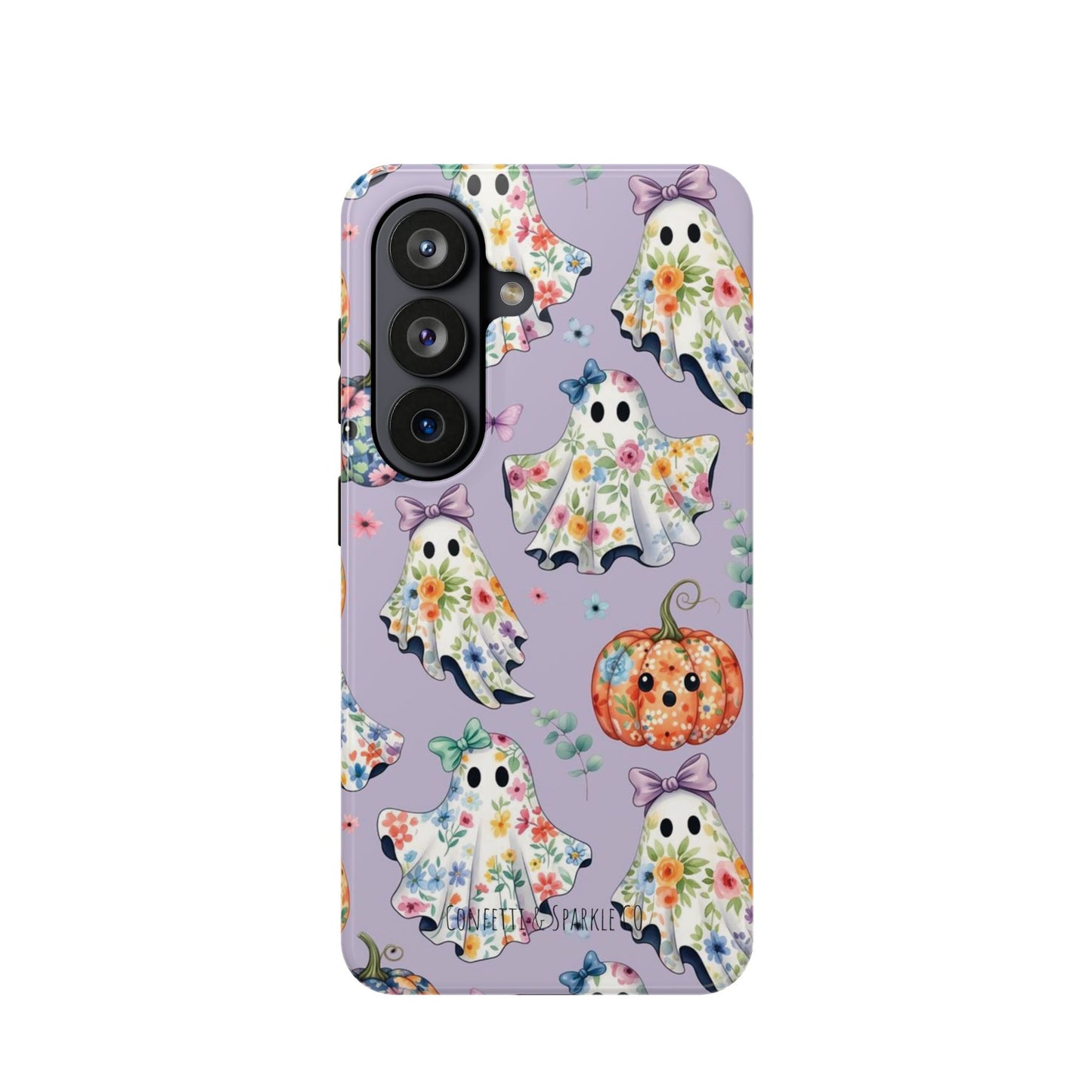 Cute Floral Ghosts Magnetic Impact Phone Case — Pumpkin Halloween iPhone Cover