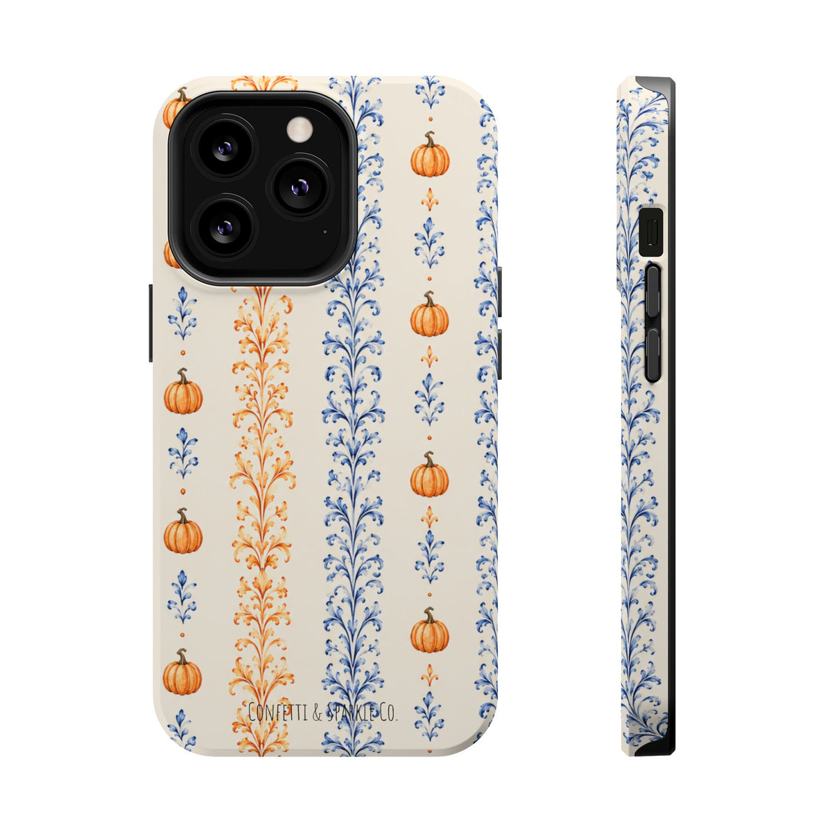Pumpkin Vine Pattern Magnetic Impact Phone Case