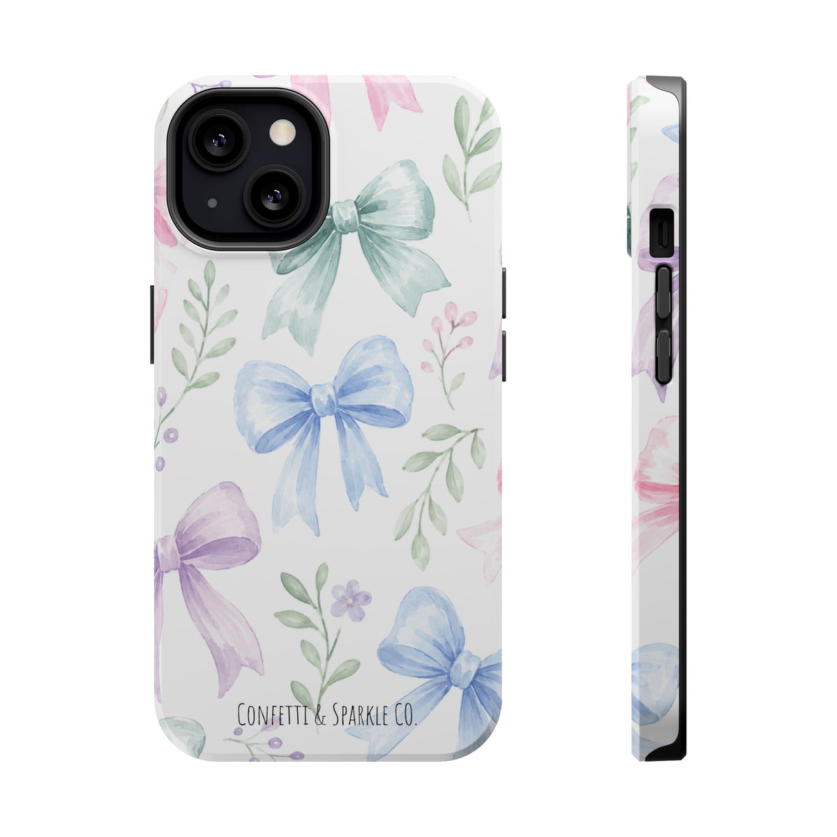 Floral Pastel Bow Magnetic Phone Case — Impact-Resistant iPhone Cover
