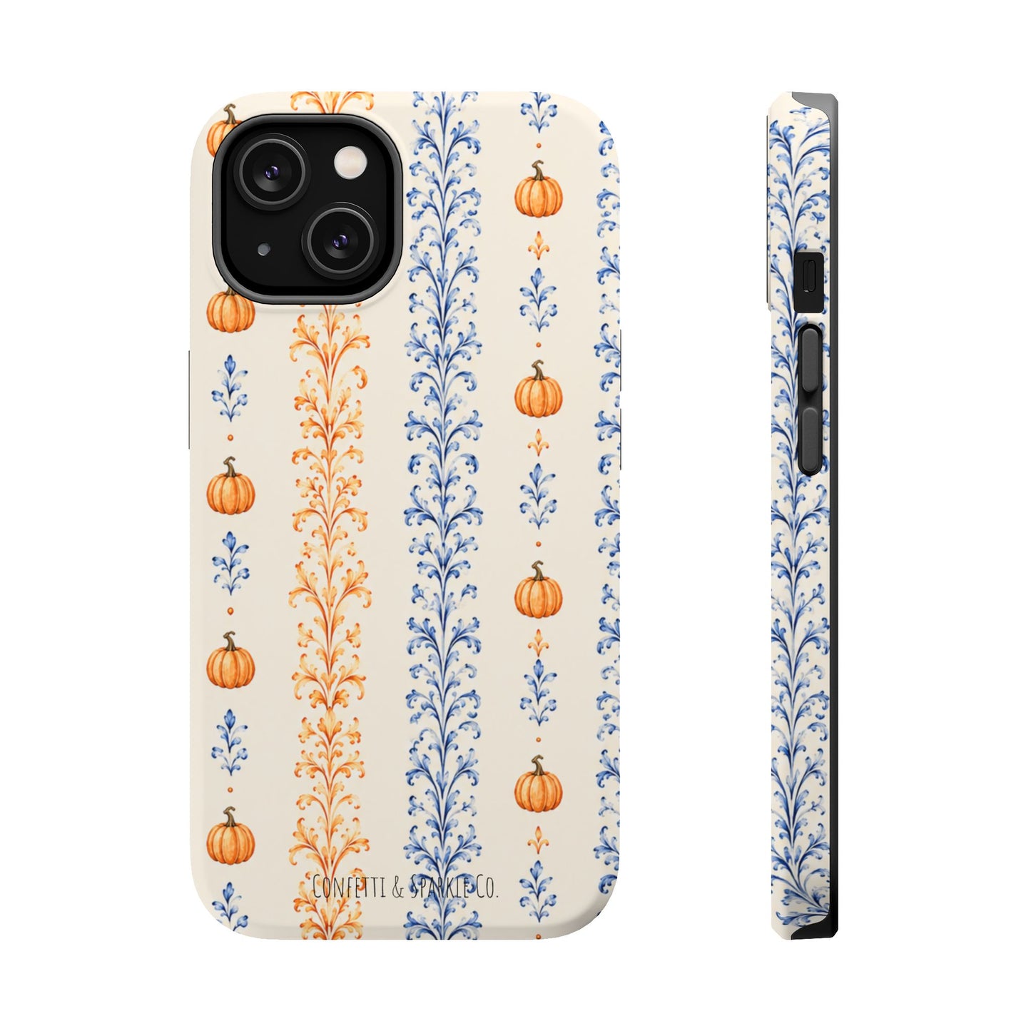 Pumpkin Vine Pattern Magnetic Impact Phone Case