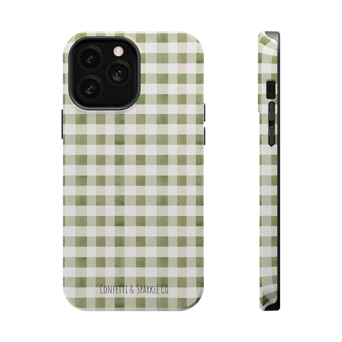 Green Gingham Magnetic Impact Phone Case
