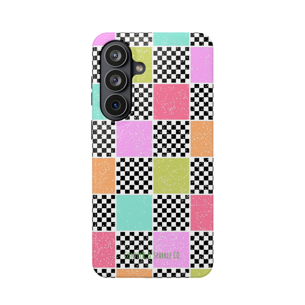 Checkerboard Pastel Phone Case – Magnetic Impact-Resistant