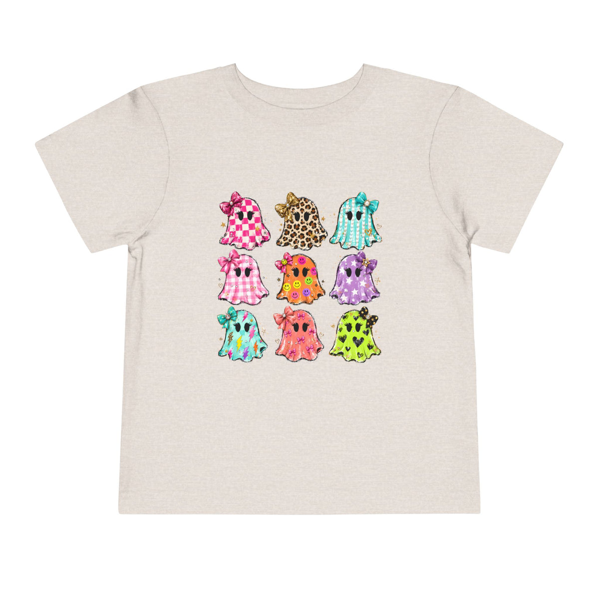 Colorful Patterned Ghosts - Toddler Tee