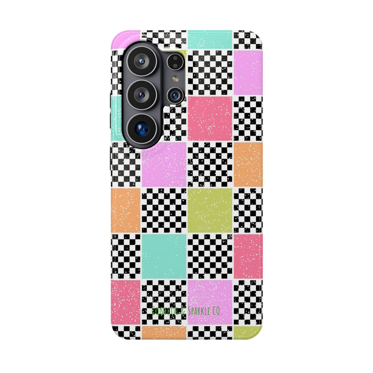 Checkerboard Pastel Phone Case – Magnetic Impact-Resistant