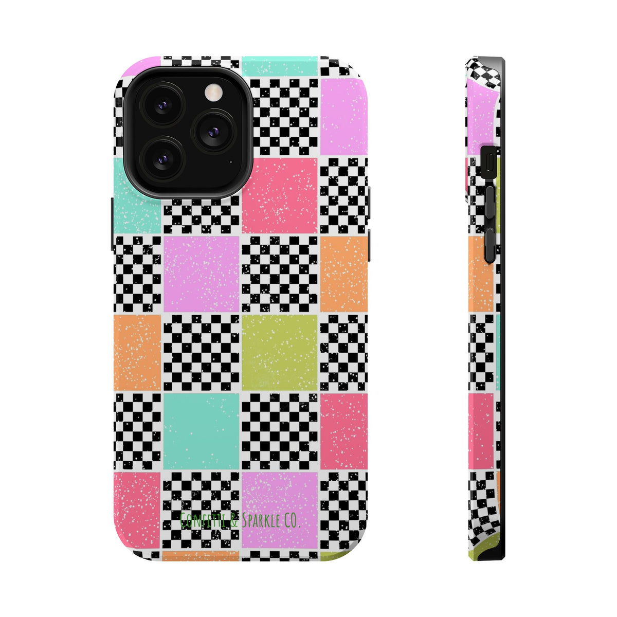 Checkerboard Pastel Phone Case – Magnetic Impact-Resistant