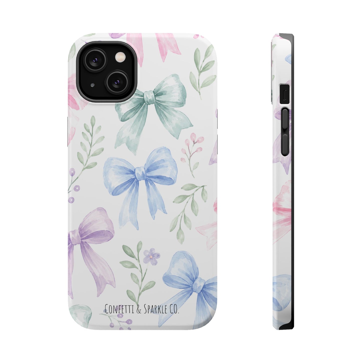 Floral Pastel Bow Magnetic Phone Case — Impact-Resistant iPhone Cover