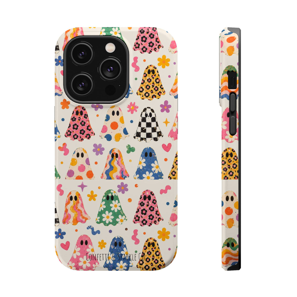 Cute Patterned Ghost Phone Case – Magnetic Impact-Resistant Case