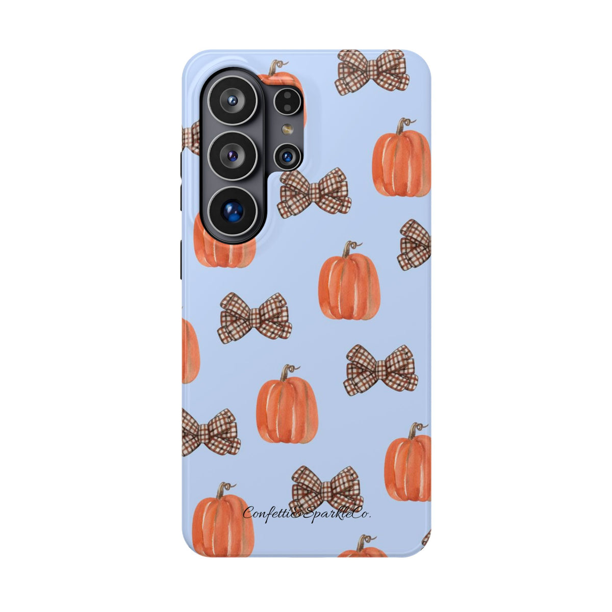 Pumpkin & Plaid Bow Phone Case — Magnetic Impact-Resistant Fall iPhone Case