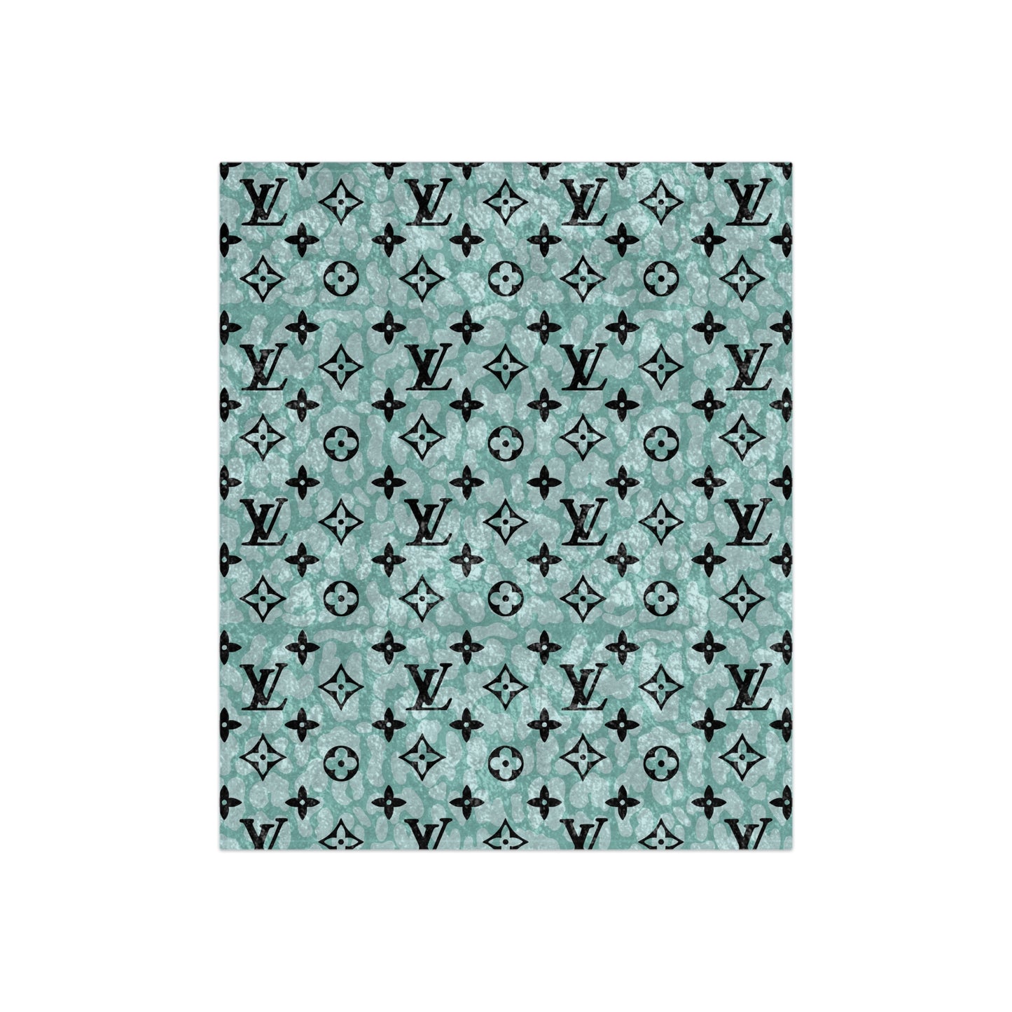 Crushed Velvet Patterned Throw Blanket — Luxe Monogram Plush Throw