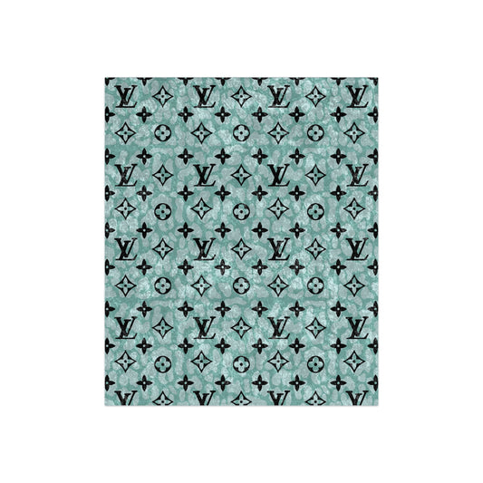 Crushed Velvet Patterned Throw Blanket — Luxe Monogram Plush Throw