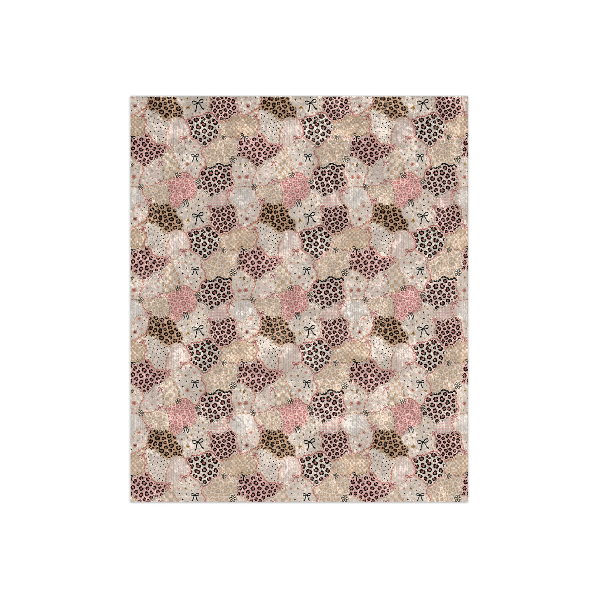 Crushed Velvet Blanket — Blush Patchwork Leopard Velvet Throw