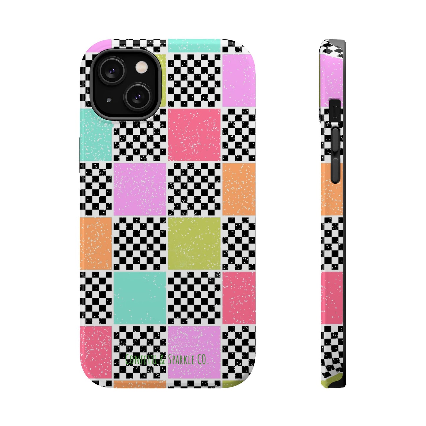 Checkerboard Pastel Phone Case – Magnetic Impact-Resistant