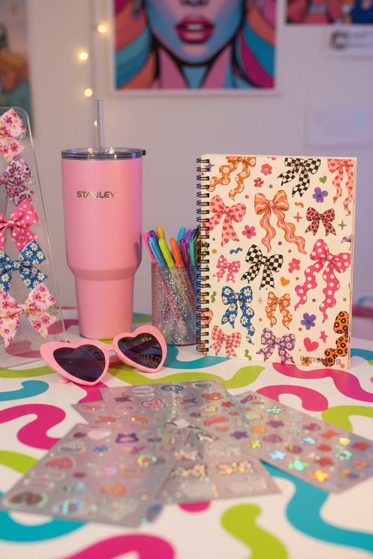 Bow Print Notebook Vertical