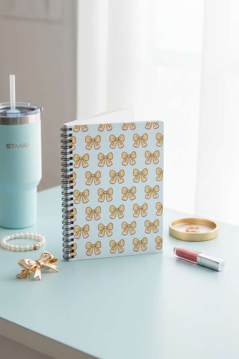 Cute Yellow Bow Notebook Vertical