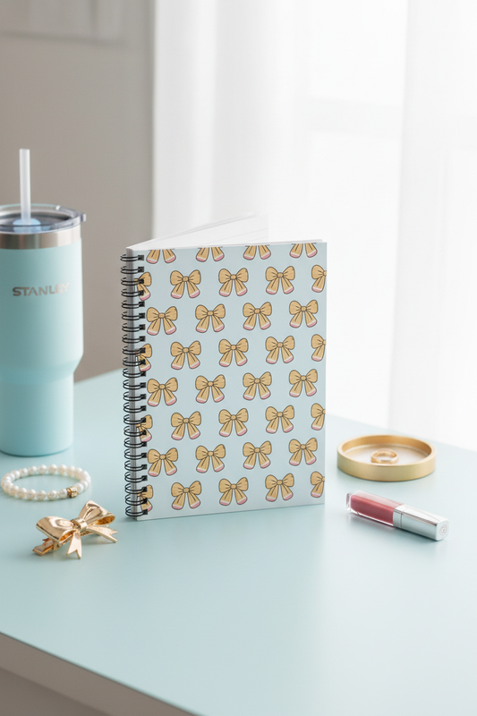 Cute Yellow Bow Notebook Vertical