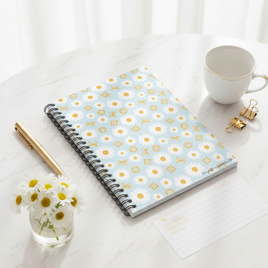 Daisy Notebook - Desk Flat Lay