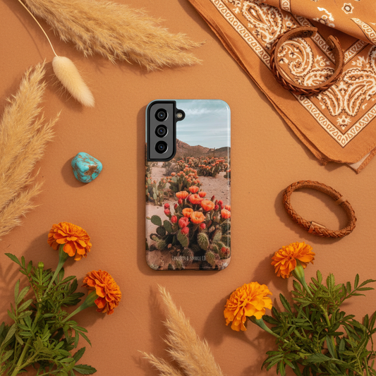 Desert Bloom Phone Case Flat Lay