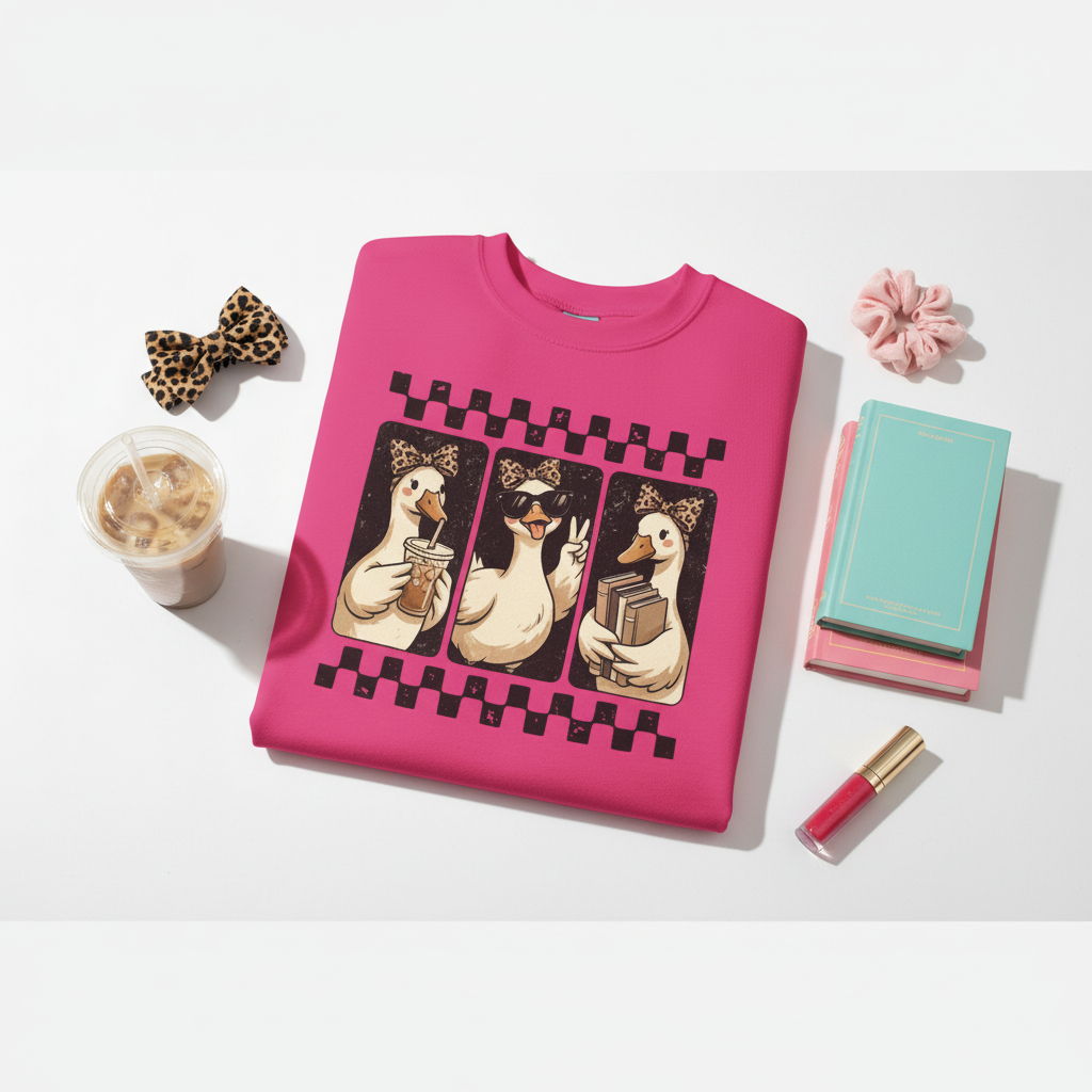 Duck Trio Sweatshirt Flat Lay