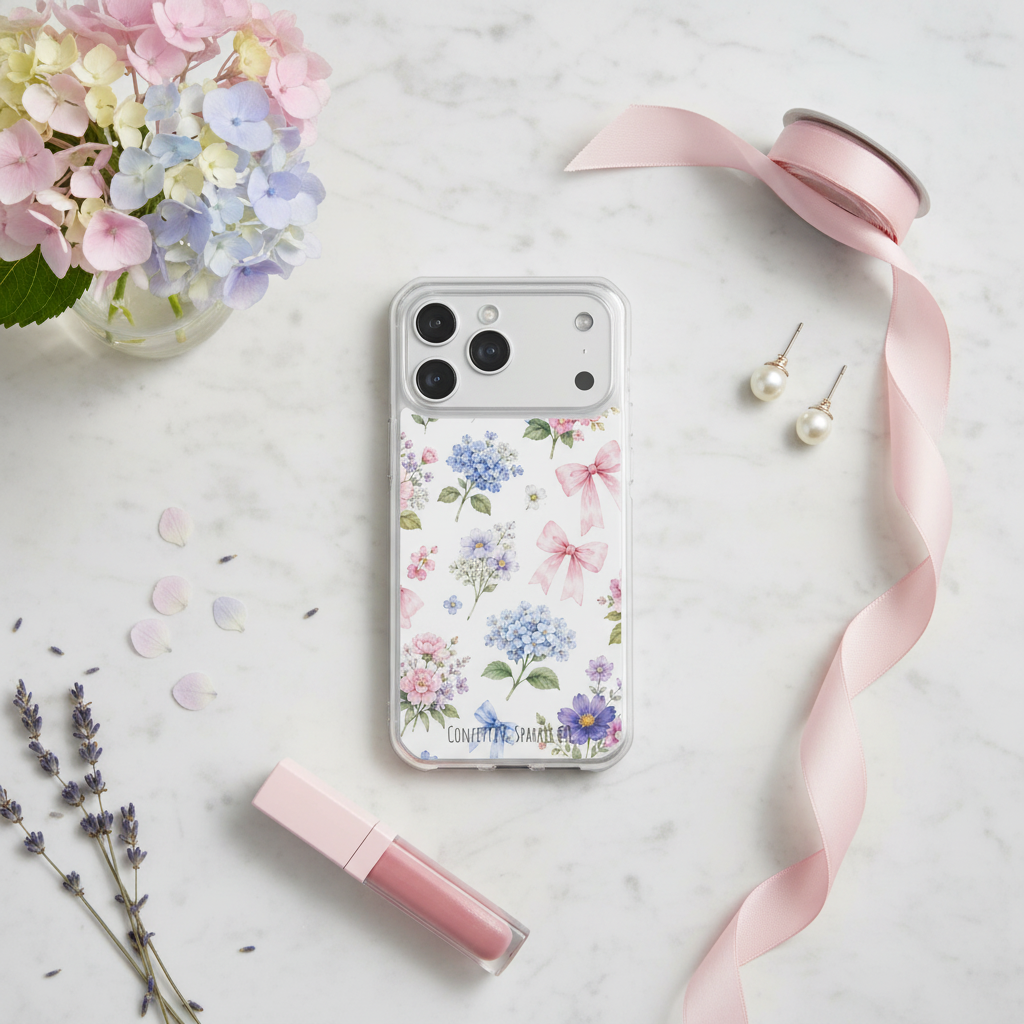 Floral Bow MagSafe Case Flat Lay