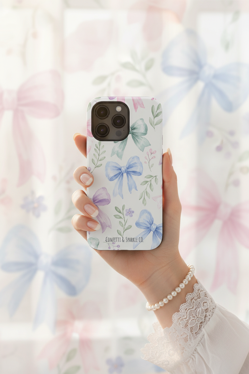 Floral Pastel Bow Phone Case Lifestyle