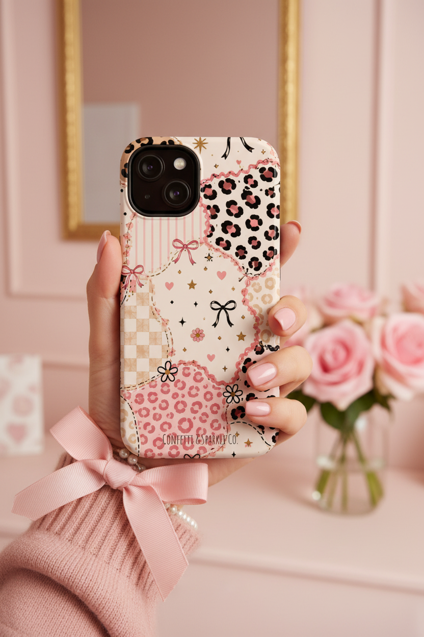 Leopard Heart Patchwork Case Lifestyle