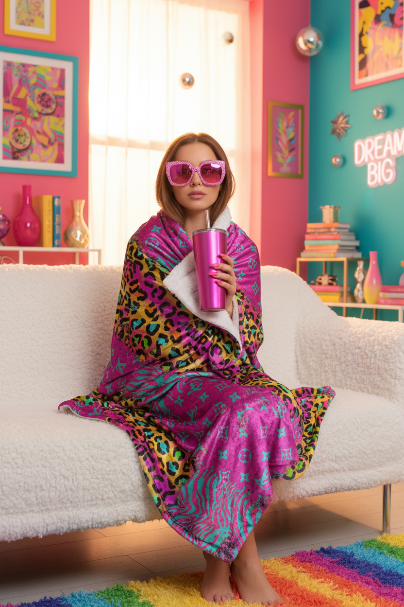 Neon Leopard Blanket Lifestyle