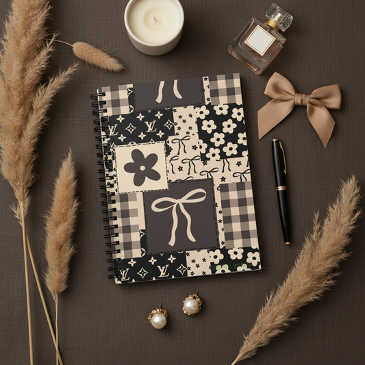 Patchwork Floral Notebook Flat Lay